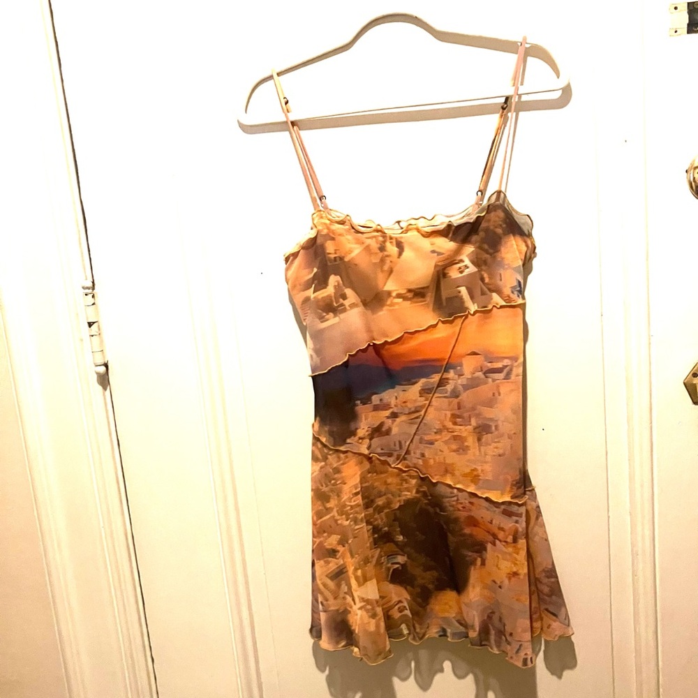 Urban Outfitters - Orange photo print dress - SZ M